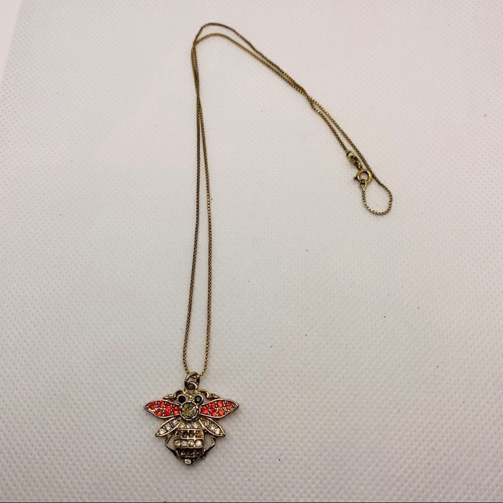Crystal Bee Pendant Necklace